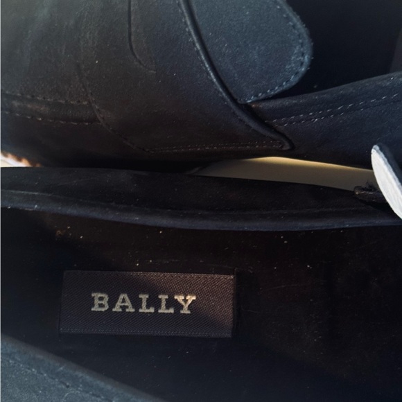 Bally of Switzerland Black Suede Penny Loafer Size 7.5 M Made in Italy Flats - Picture 6 of 7